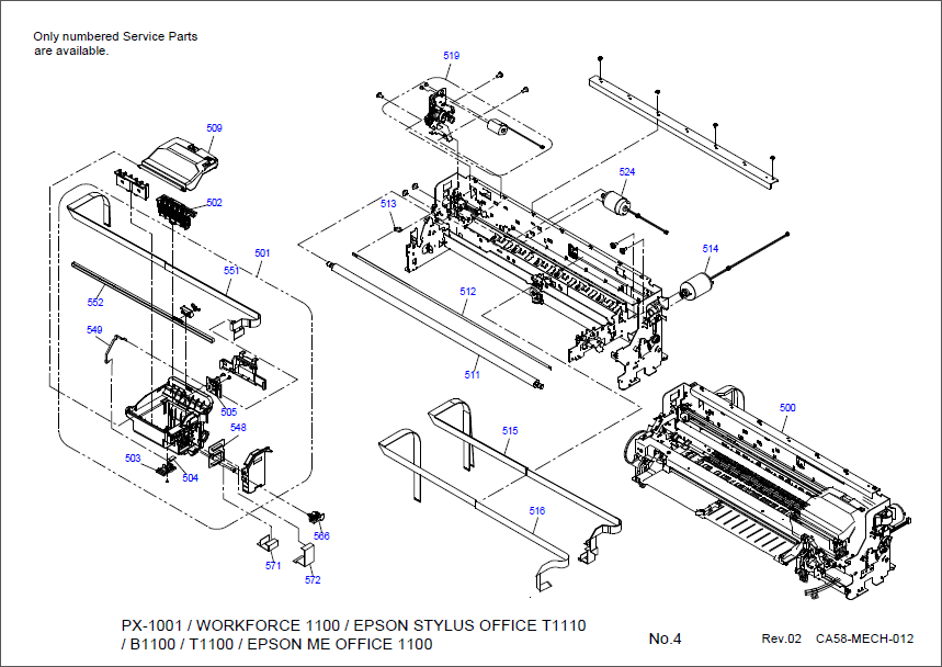 Epson Stylus Office T1110 B1100 T1100 1100 Parts Manual-3 Epson Stylus Office T1110 B1100 T1100 1100 Parts Manual-3